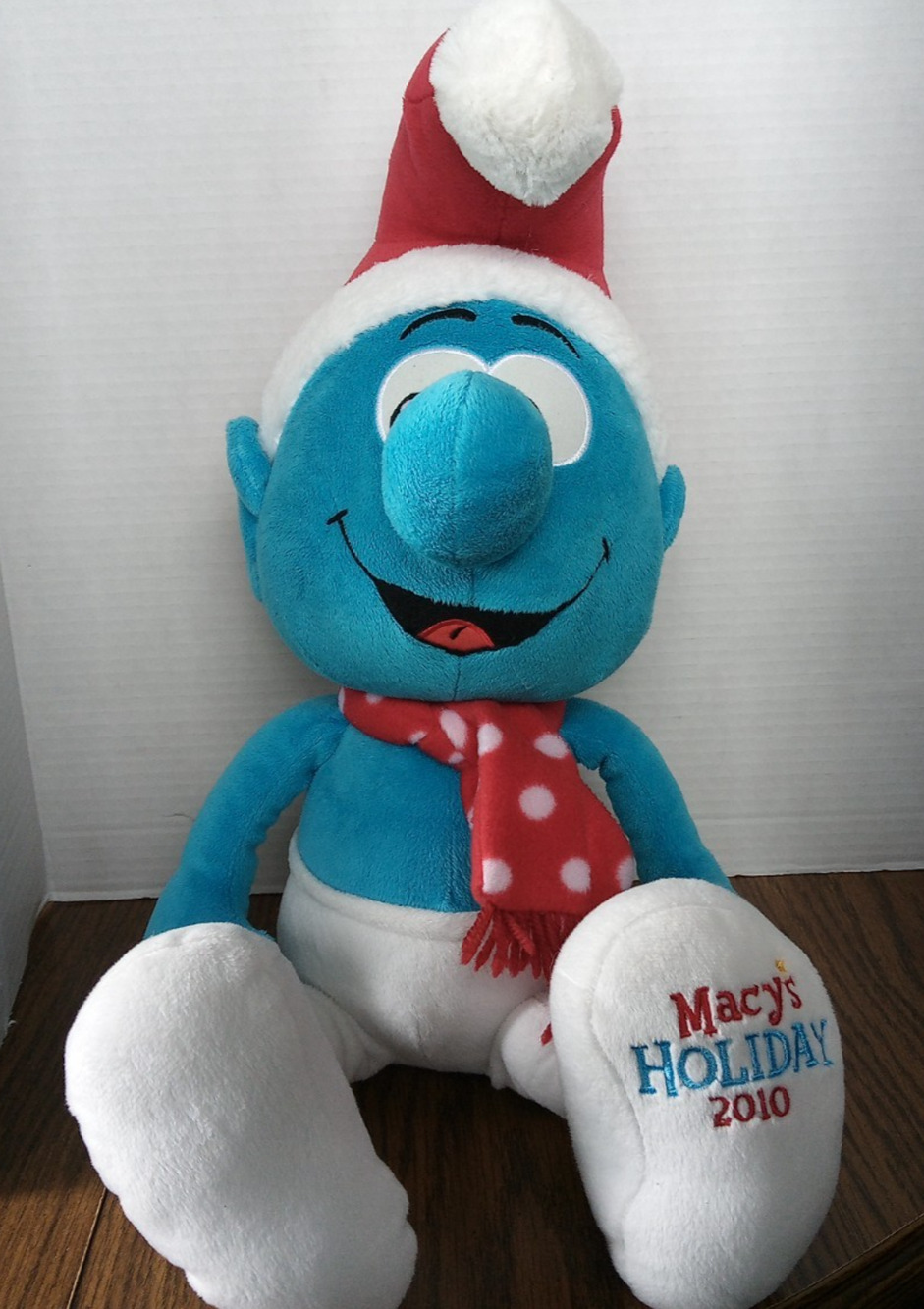 Macy's Smurf Plush 2010 Christmas Holiday 22"
